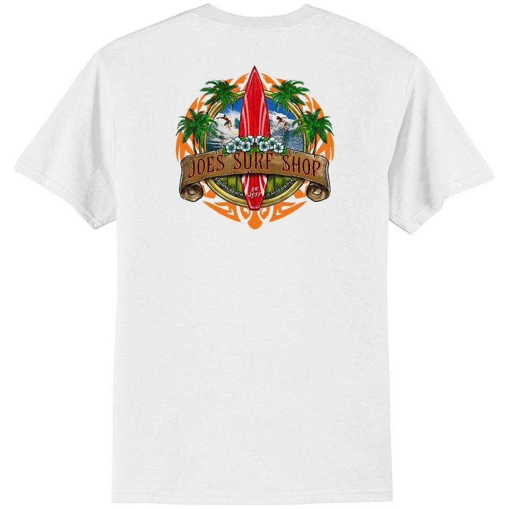 Joe's Surf Shop Longboard Design 50/50 Cotton Poly T-Shirts in Regular, Big and Tall Joe's USA Men's Shirts