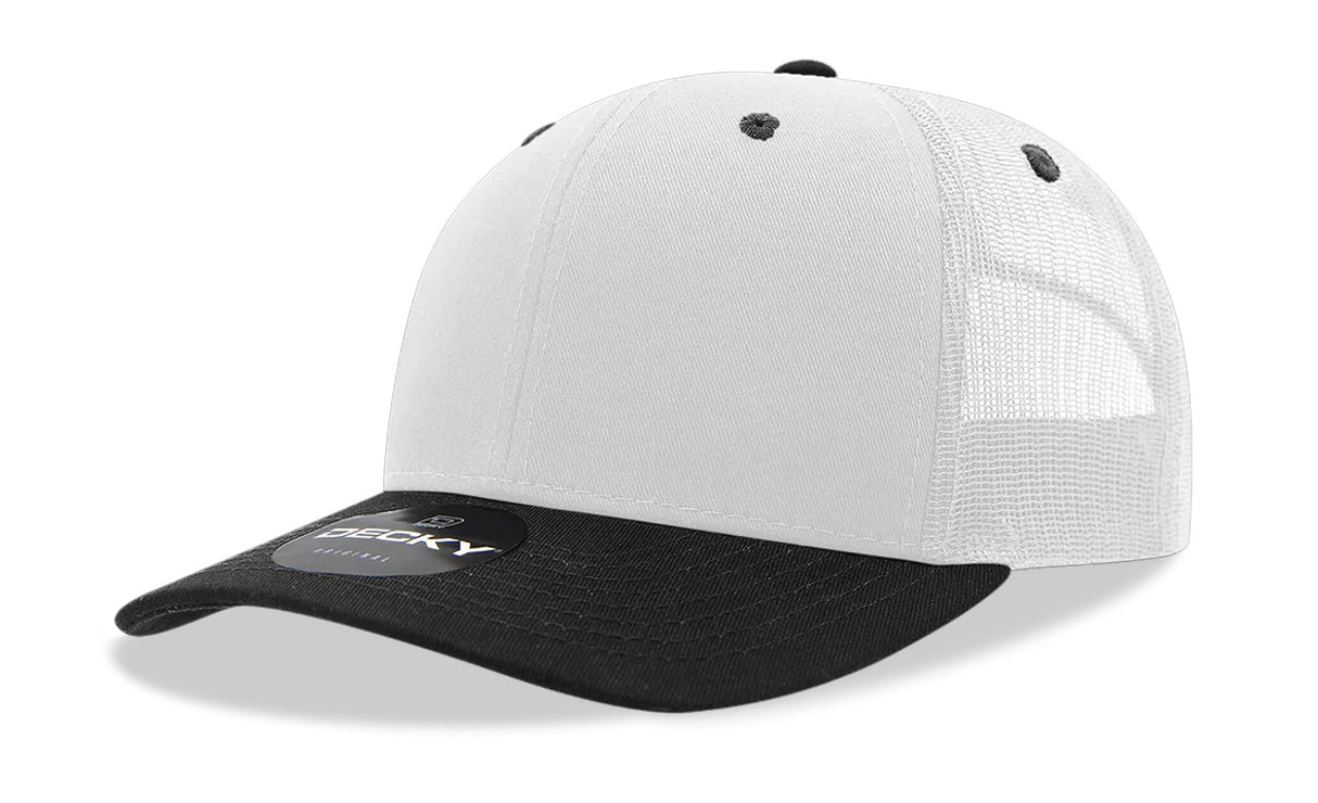 Decky 6 Panel Mid Profile Structured Cotton Blend Trucker | Decky 6021