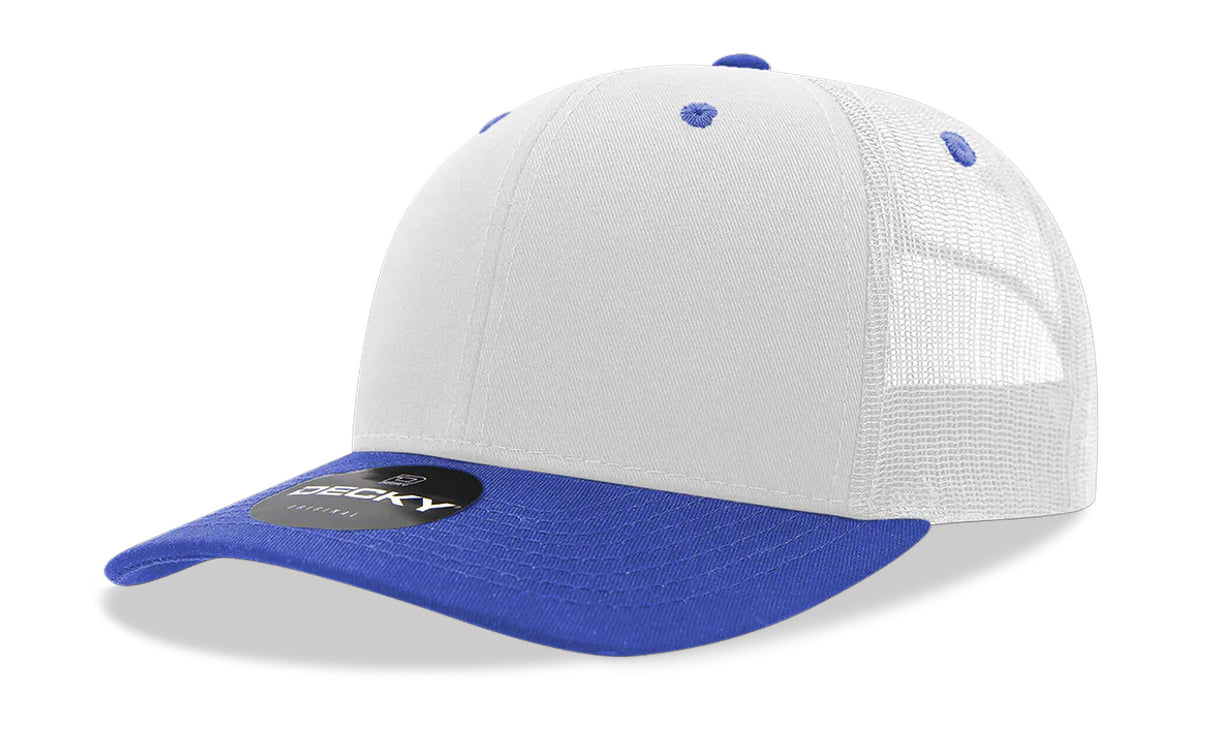 Decky 6 Panel Mid Profile Structured Cotton Blend Trucker | Decky 6021
