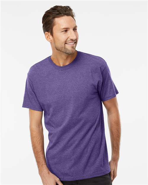 Wholesale Men's 5oz Soft Touch Cotton T-Shirt Heather Purple S Short Sleeve T-Shirts