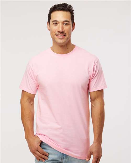Wholesale Men's 5oz Soft Touch Cotton T-Shirt Light Pink S Short Sleeve T-Shirts