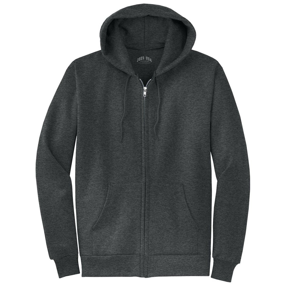 Wholesale Mens Heavy Blend Full - Zip Hooded Sweatshirt Black Heather S Zip Hoodies