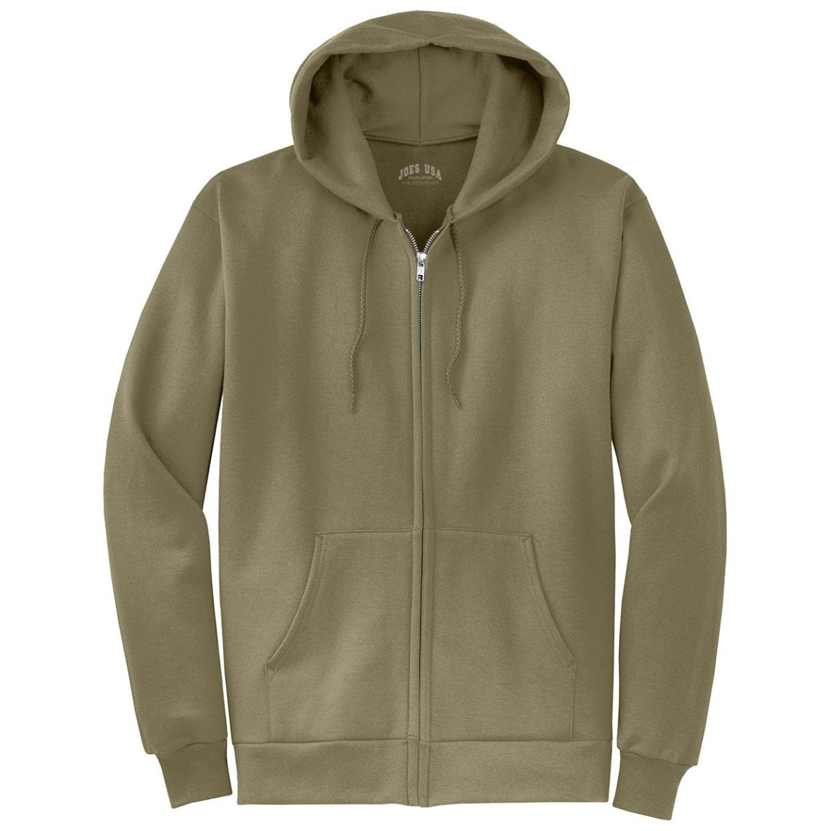 Wholesale Mens Heavy Blend Full - Zip Hooded Sweatshirt Coyote Brown S Zip Hoodies