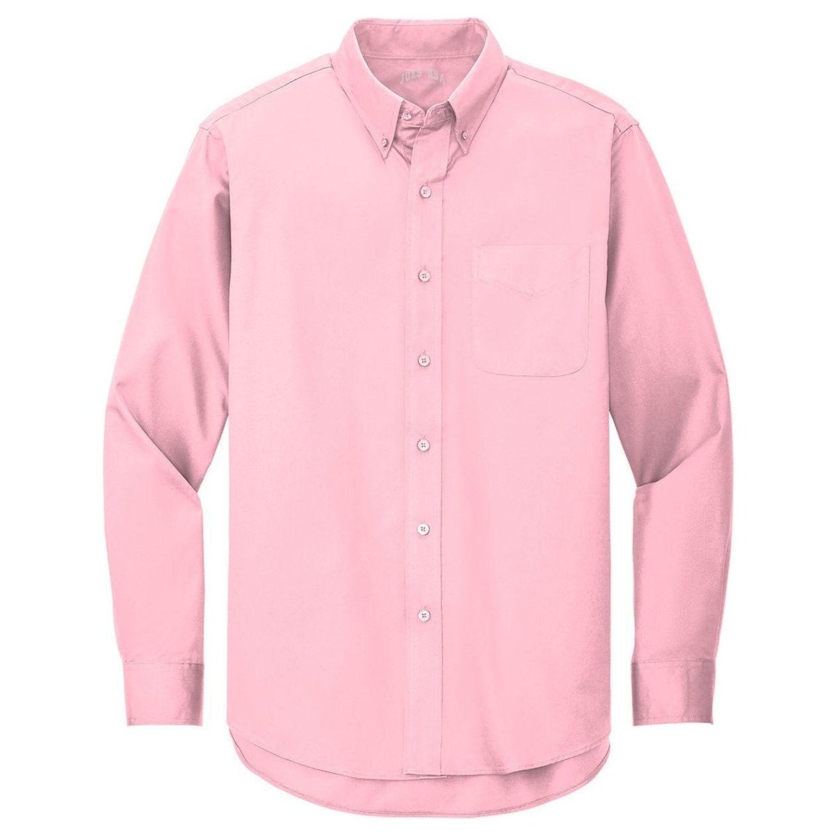 Wholesale Men’s Long - Sleeve Easy - Care Button - Up Shirt | Wrinkle - Resistant Uniform for Restaurants, Offices & Schools Light Blue / Light Stone Small Woven Shirts