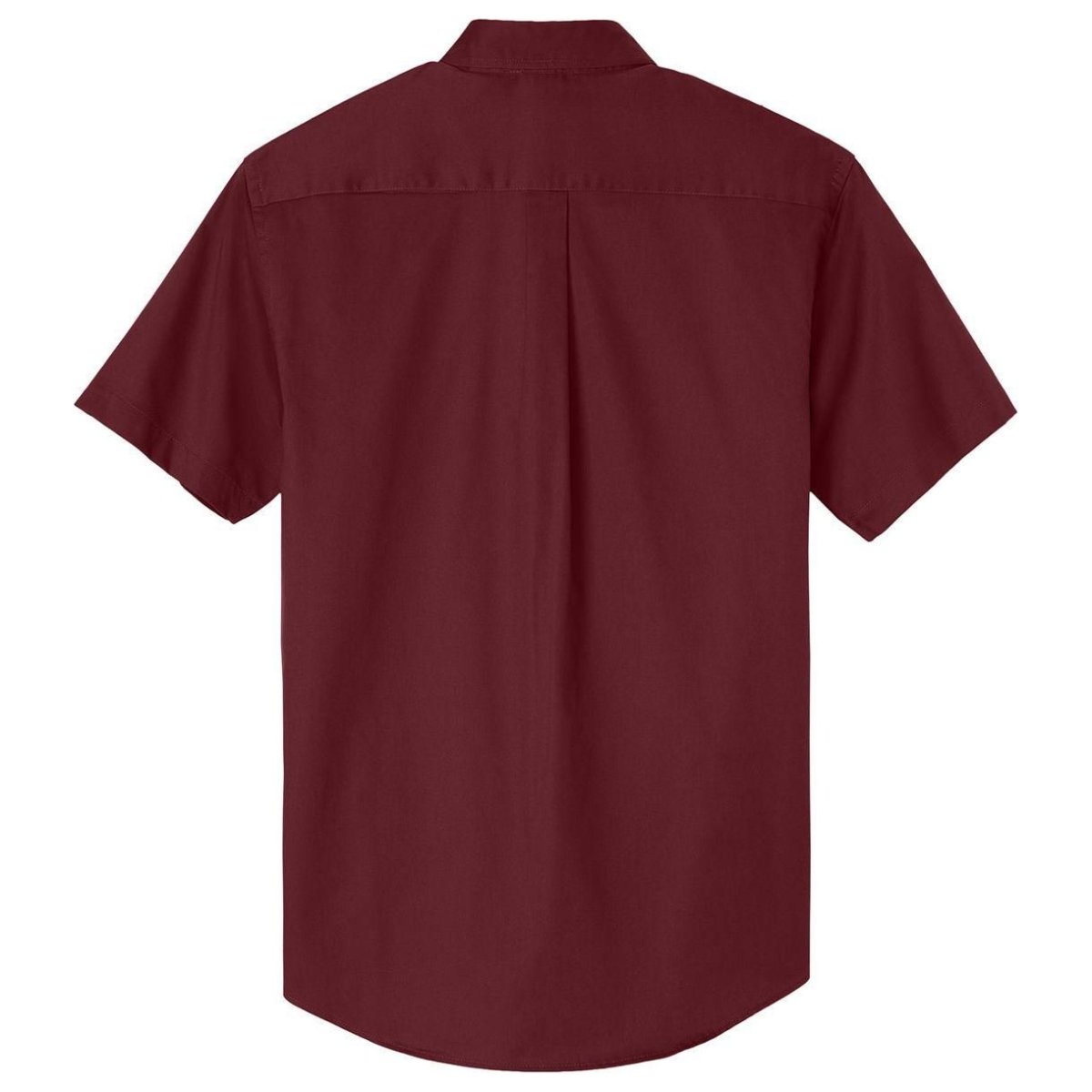 Wholesale Men’s Short - Sleeve Easy - Care Button - Up Shirt | Professional Uniform Shirt for Offices, Restaurants & Schools Burgundy / Light Stone Small Woven Shirts