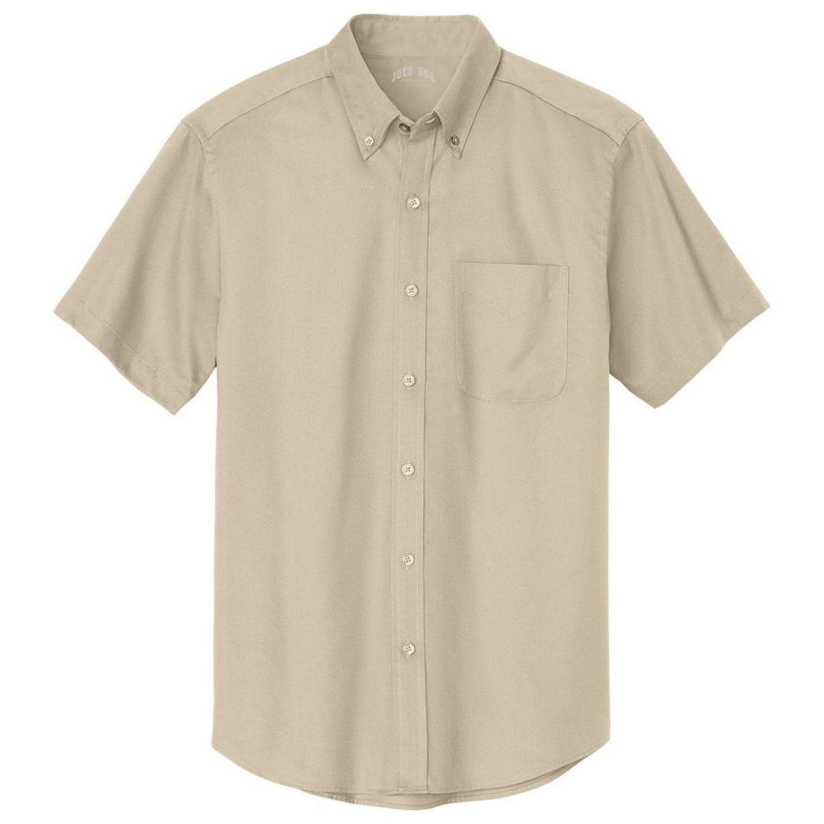 Wholesale Men’s Short - Sleeve Easy - Care Button - Up Shirt | Professional Uniform Shirt for Offices, Restaurants & Schools Stone Small Woven Shirts