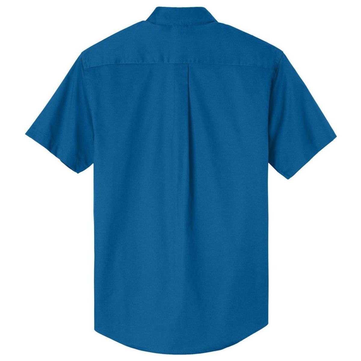 Wholesale Men’s Short - Sleeve Easy - Care Button - Up Shirt | Professional Uniform Shirt for Offices, Restaurants & Schools Strong Blue Small Woven Shirts