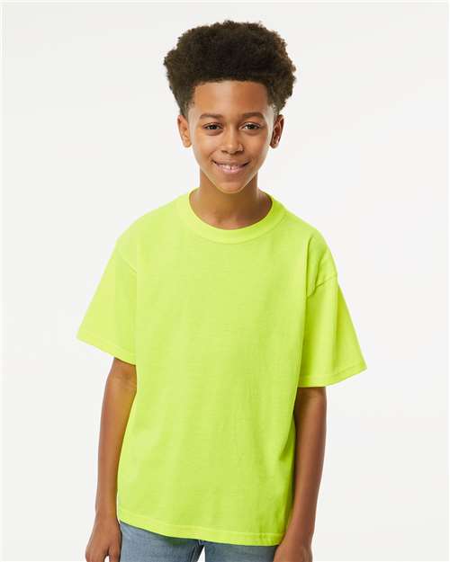Wholesale Youth Soft Touch T-Shirt Safety Green XS Short Sleeve T-Shirts