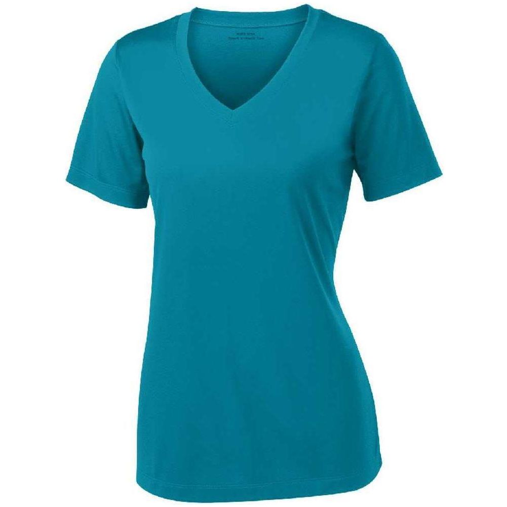 Women's Athletic All Sport V - Neck Tee Shirt in 15 Colors - Sizes XS - 4XL Black X - Small Short Sleeve T-Shirts