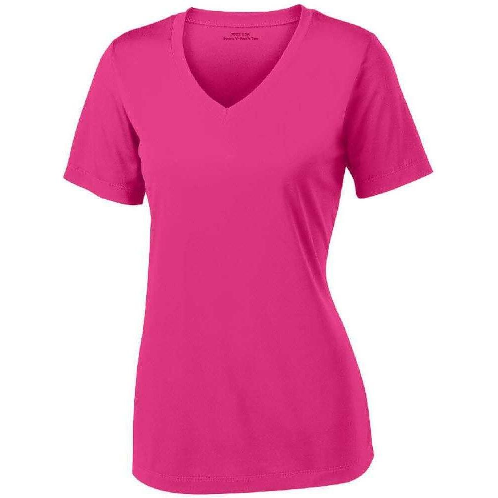 Women's Athletic All Sport V - Neck Tee Shirt in 15 Colors - Sizes XS - 4XL Black X - Small Short Sleeve T-Shirts