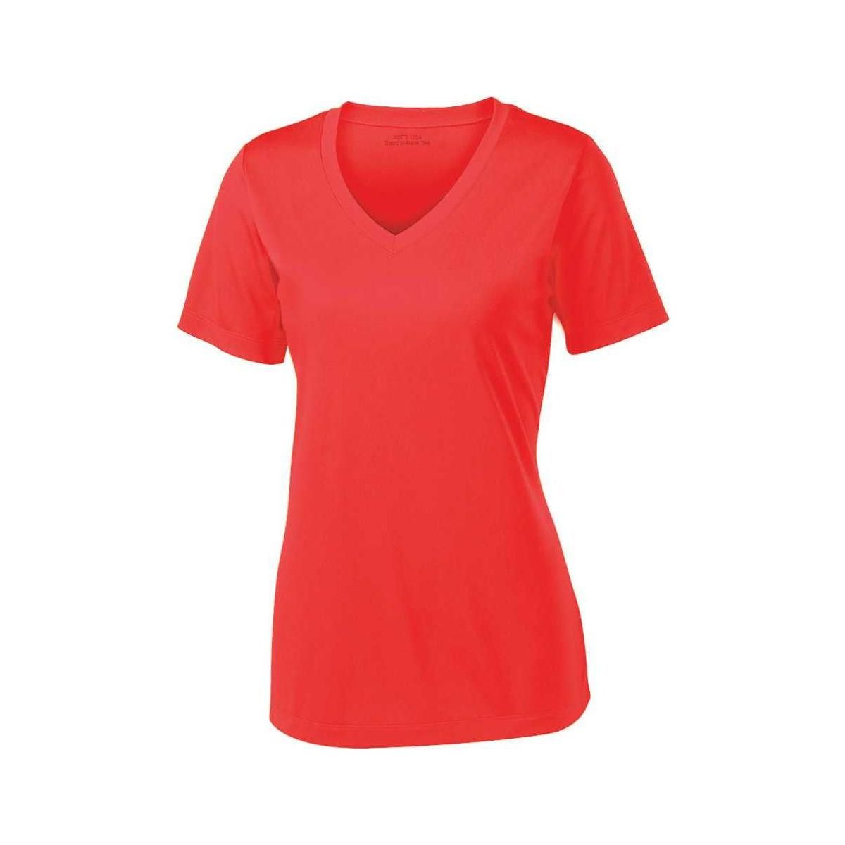 Women's Athletic All Sport V - Neck Tee Shirt in 15 Colors - Sizes XS - 4XL Black X - Small Short Sleeve T-Shirts