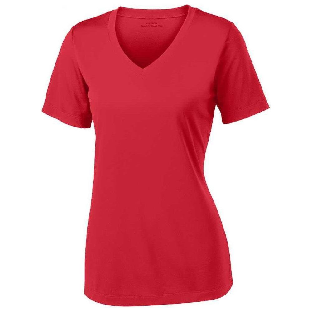Women's Athletic All Sport V - Neck Tee Shirt in 15 Colors - Sizes XS - 4XL Black X - Small Short Sleeve T-Shirts