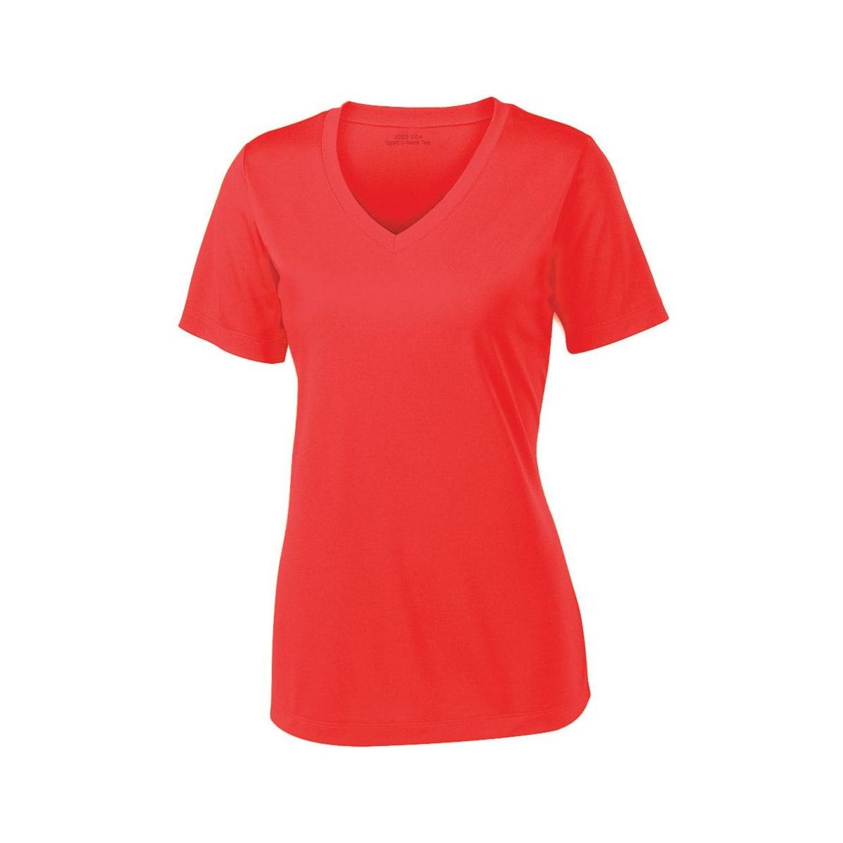 Women's Athletic All Sport V - Neck Tee Shirt in 15 Colors - Sizes XS - 4XL Hot Coral Medium Short Sleeve T-Shirts