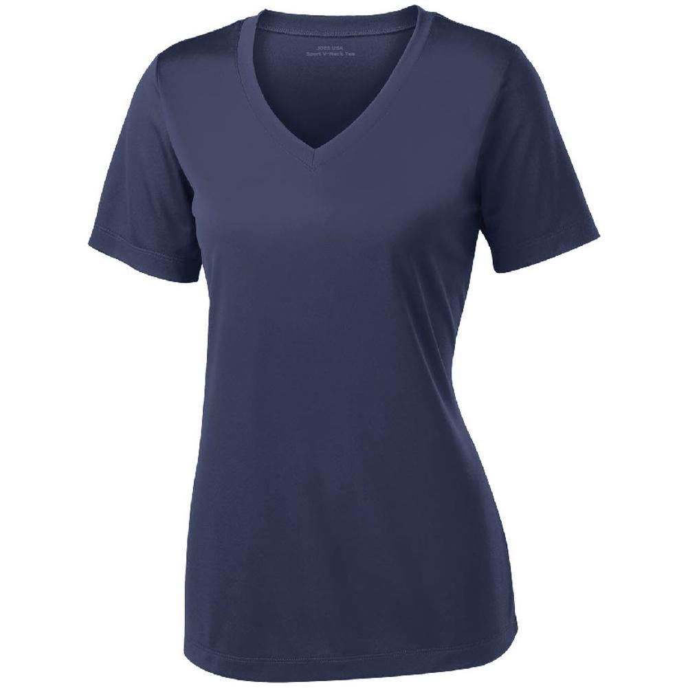 Women's Athletic All Sport V - Neck Tee Shirt in 15 Colors - Sizes XS - 4XL Navy 4X - Large Short Sleeve T-Shirts