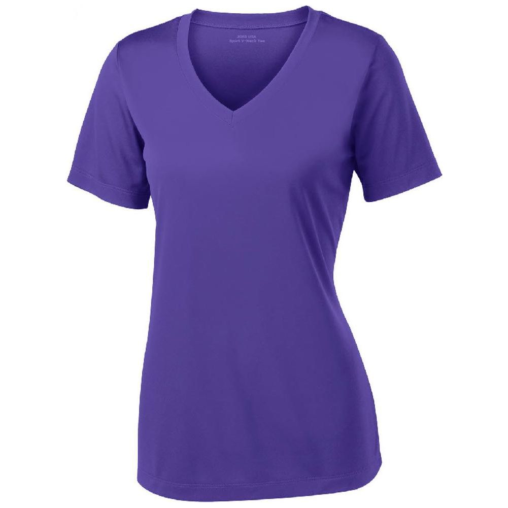 Women's Athletic All Sport V - Neck Tee Shirt in 15 Colors - Sizes XS - 4XL Purple 2X - Large Short Sleeve T-Shirts
