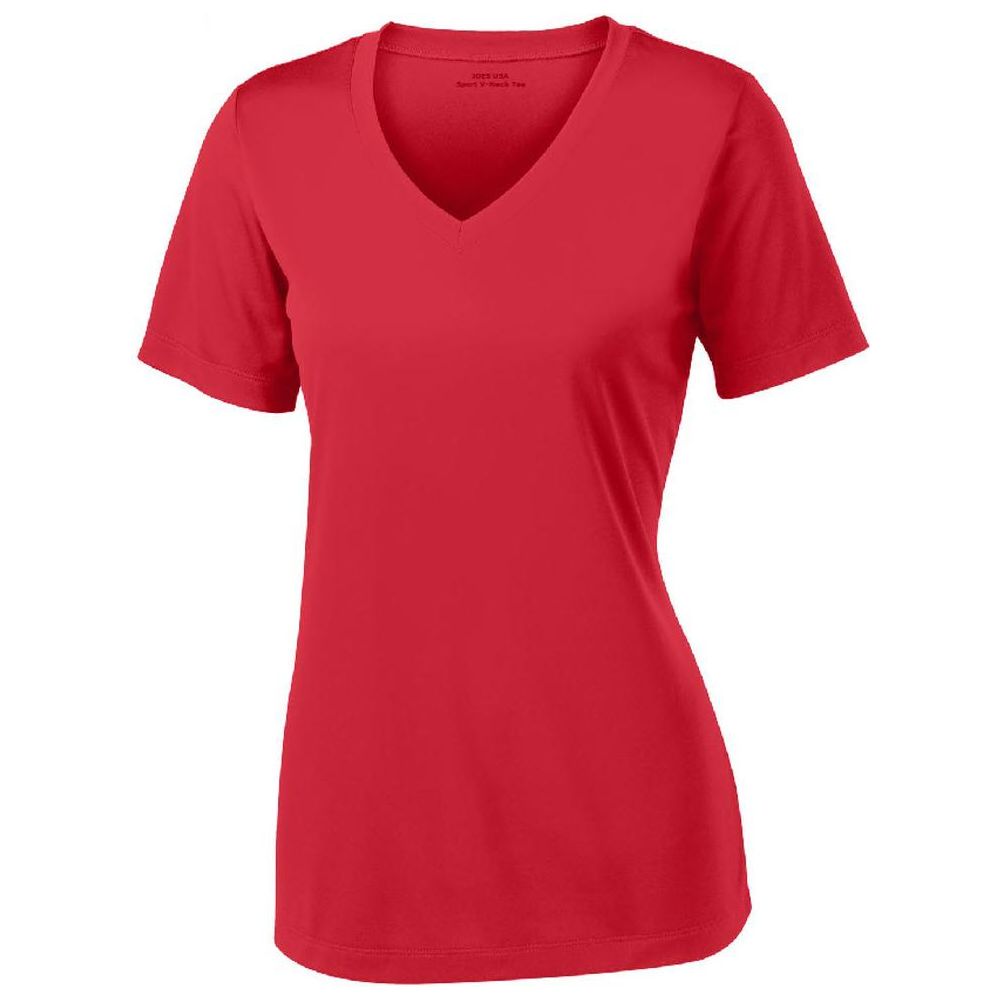 Women's Athletic All Sport V - Neck Tee Shirt in 15 Colors - Sizes XS - 4XL Red Medium Short Sleeve T-Shirts