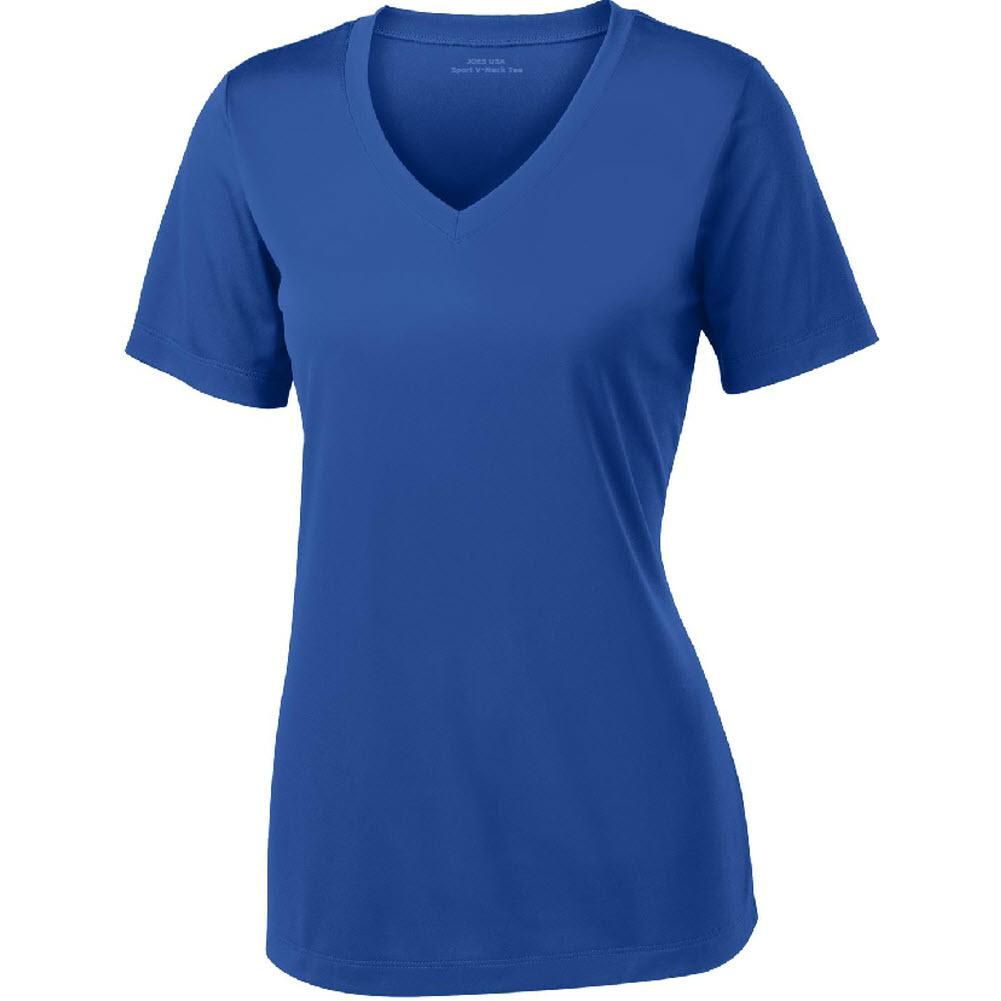 Women's Athletic All Sport V - Neck Tee Shirt in 15 Colors - Sizes XS - 4XL Royal Large Short Sleeve T-Shirts