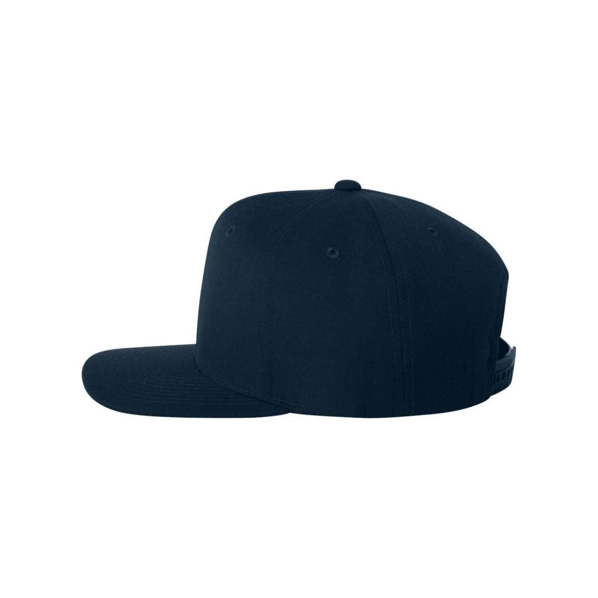 Wool Blend Flat Bill Snapback Cap Dark Navy Hats