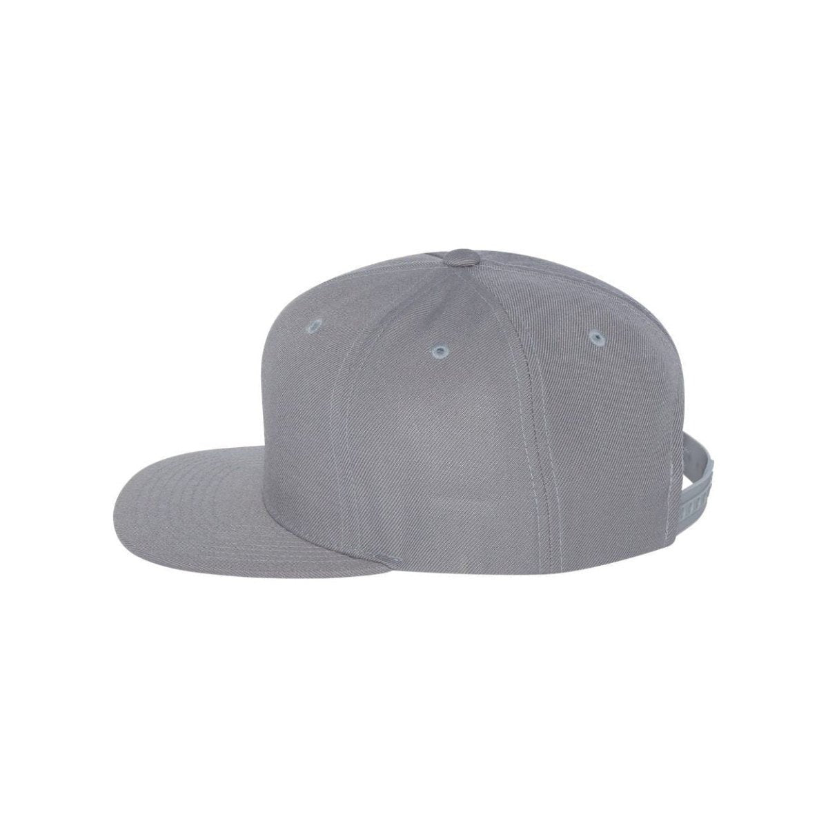 Wool Blend Flat Bill Snapback Cap Silver Hats
