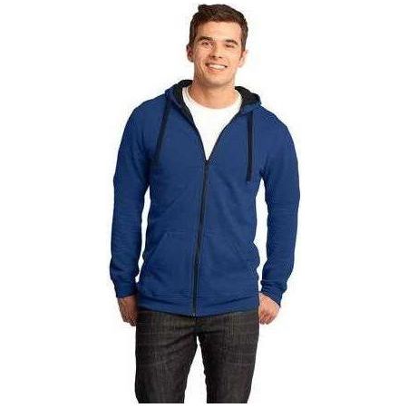 Young Mens Concert Fleece Full - Zip Hoodie Xsmall Deep Royal Zip Hoodies
