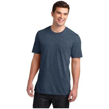 Young Mens Very Important Tee with Pocket Heathered Navy Medium Short Sleeve T-Shirts