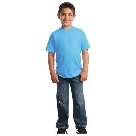 Youth 50/50 Cotton/Poly T-Shirt Aquatic Blue Youth X - Large Short Sleeve T-Shirts