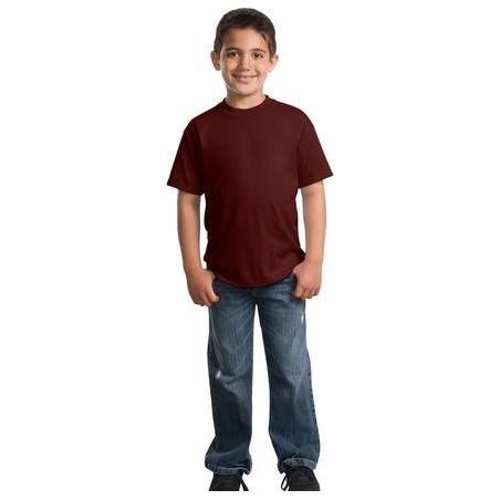 Youth 50/50 Cotton/Poly T-Shirt Athletic Maroon Youth Medium Short Sleeve T-Shirts