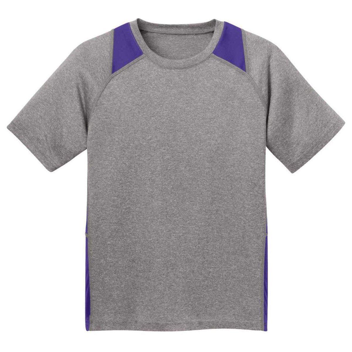 Youth All Sport 2 - Color Heather Athletic T-Shirts in 10 Colors. Sizes S - XL Vintage Heather/Black Youth X - Small Short Sleeve T-Shirts