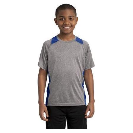 Youth All Sport 2 - Color Heather Athletic T-Shirts in 10 Colors. Sizes S - XL Vintage Heather/True Royal Youth Large Short Sleeve T-Shirts