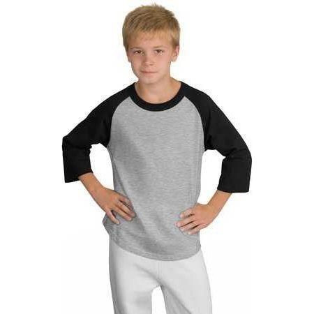 Youth Colorblock Raglan Jersey Heather Grey/Black Youth X - Small