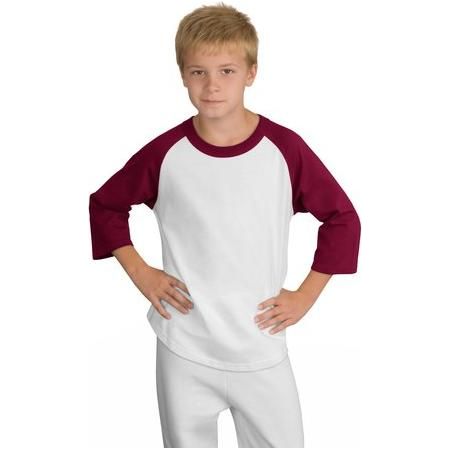 Youth Colorblock Raglan Jersey White/Black Youth X - Large