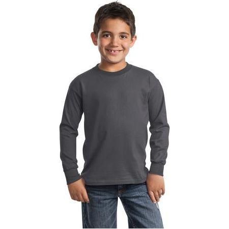 Youth Long Sleeve 100% Cotton T-Shirts Medium (10 - 12) Charcoal Short Sleeve T-Shirts