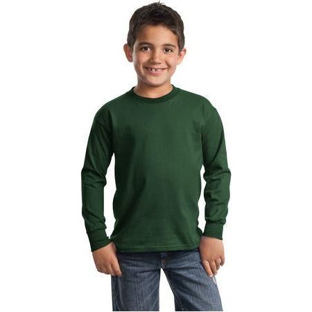 Youth Long Sleeve 100% Cotton T-Shirts X - Small (2 - 4) Dark Green Short Sleeve T-Shirts