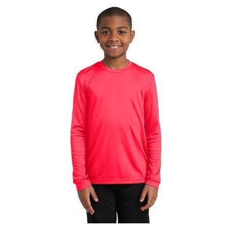 Youth Long Sleeve Competitor™ Tee Hot Coral Youth Large Short Sleeve T-Shirts