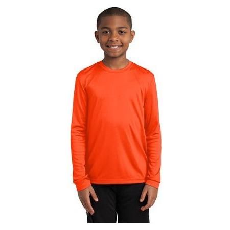 Youth Long Sleeve Competitor™ Tee Neon Orange Youth Medium Short Sleeve T-Shirts