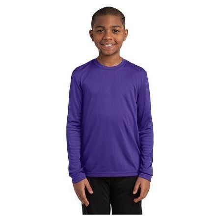Youth Long Sleeve Competitor™ Tee Purple Youth X - Large Short Sleeve T-Shirts