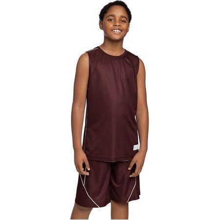 Youth PosiCharge Mesh Reversible Sleeveless Tee Youth X - Large Maroon Tank Top