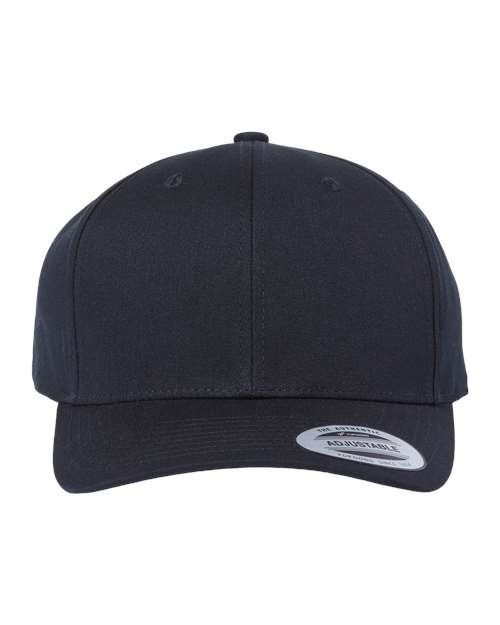 YP Classics CVC Snapback Cap - Yupoong 6389 Black Adjustable Hats
