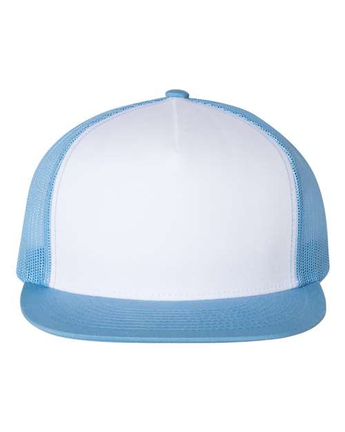 YP Classics Five - Panel Classic Trucker Cap - Yupoong 6006 Carolina Blue/ White/ Caroline Blue Adjustable Hats