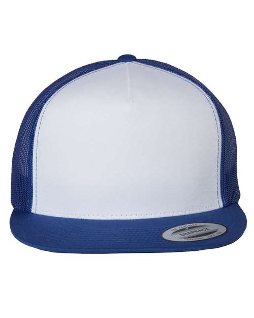 YP Classics Five - Panel Classic Trucker Cap - Yupoong 6006 Royal/ White/ Royal Adjustable Hats