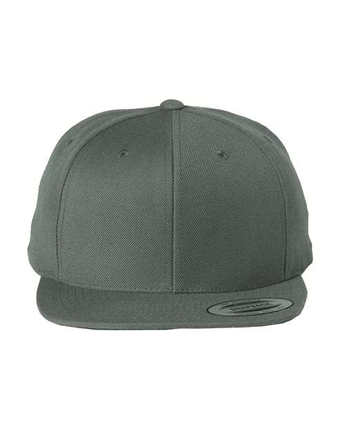 YP Classics Premium Flat Bill Snapback Cap - Yupoong 6089M Dark Grey Adjustable Hats