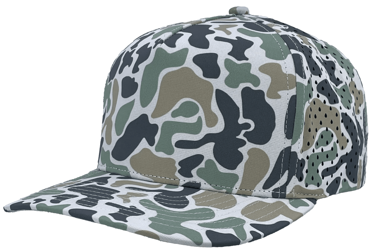 Zapped Headwear BLACKHAWK 5 - Panel Snapback Hat | Wholesale Performance Caps Jungle Camo Adjustable Hats
