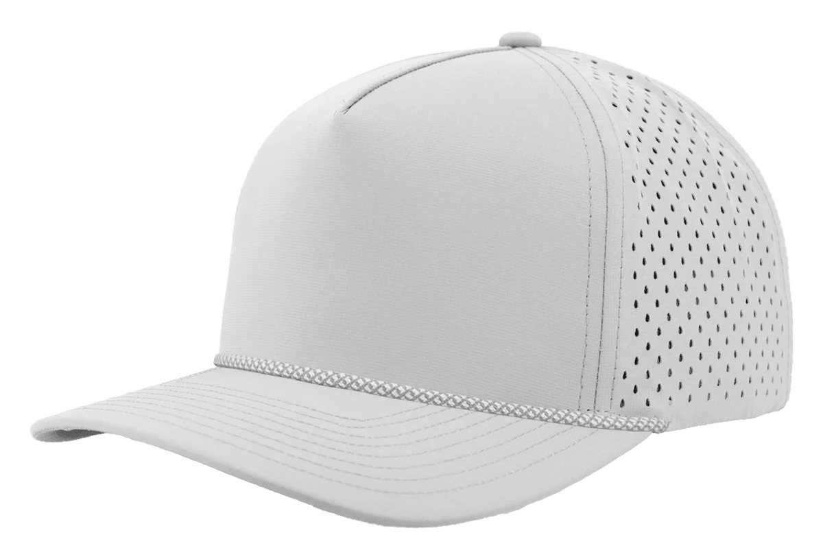 Zapped Headwear BLACKHAWK R+ 5 - Panel Rope Snapback Hat Off White - Grey Chainlink Rope Adjustable Hats
