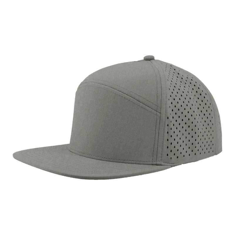 Zapped Headwear OSPREY 7 - Panel Snapback Hat | Wholesale Performance Caps Heather Grey Adjustable Hats
