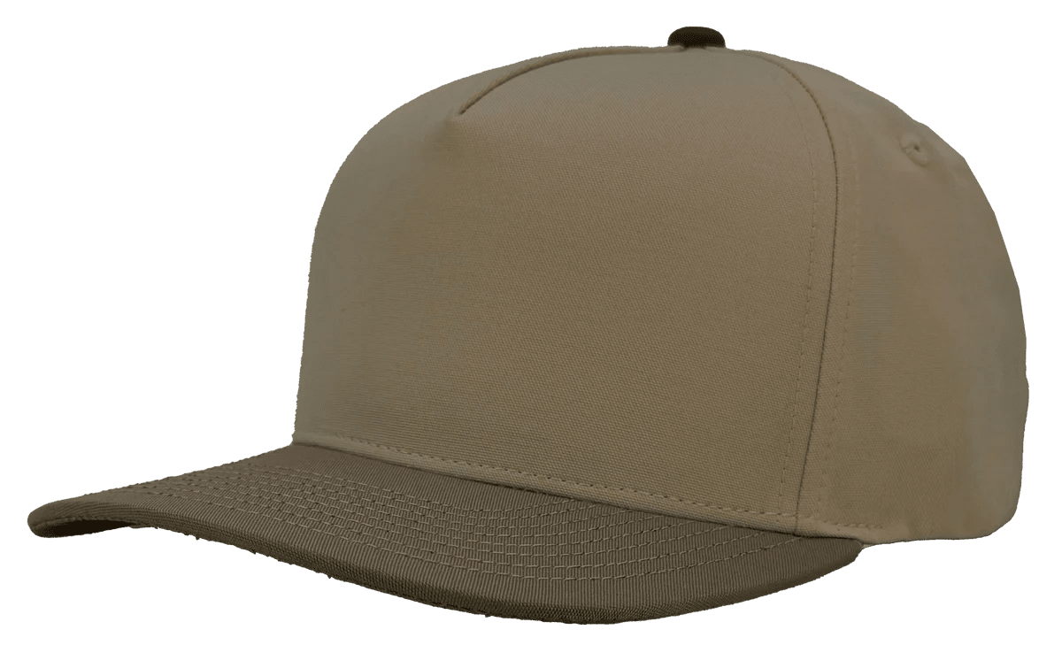 Zapped Headwear PATRIOT 5 - Panel Classic Snapback Hat | Wholesale Canvas Caps Tan/ Brown Adjustable 5 - Panel Caps