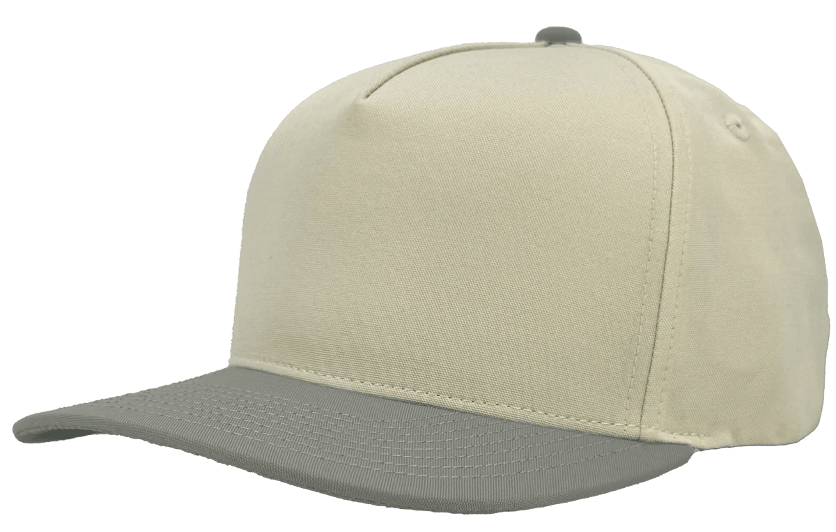 Zapped Headwear PATRIOT 5 - Panel Classic Snapback Hat | Wholesale Canvas Caps Vintage White/ Grey Adjustable 5 - Panel Caps