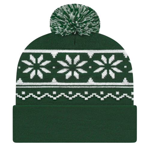 Cap America USA-Made Beanie RKF12 Snowflake Knit Cap with Cuff