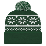 Cap America USA-Made Beanie RKF12 Snowflake Knit Cap with Cuff