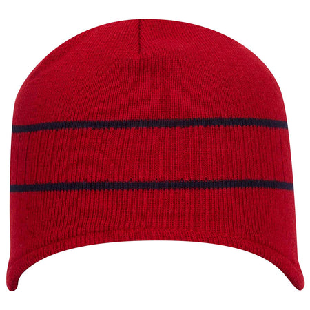 OTTO CAP Beanie with Stripes..-100-630 Otto Cap 0204 - Red/Nvy OSFM - Adult