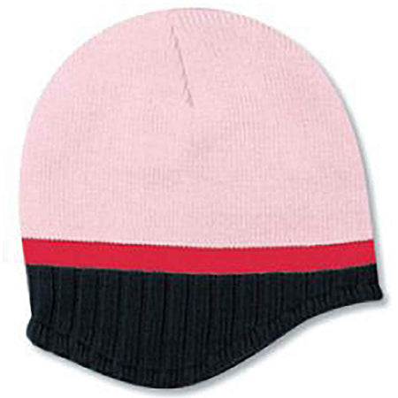 OTTO CAP Beanie with Trim and Fleece Lining..-100-632 Otto Cap 120342 - S.Pnk/Blk/H.Pnk OSFM - Adult